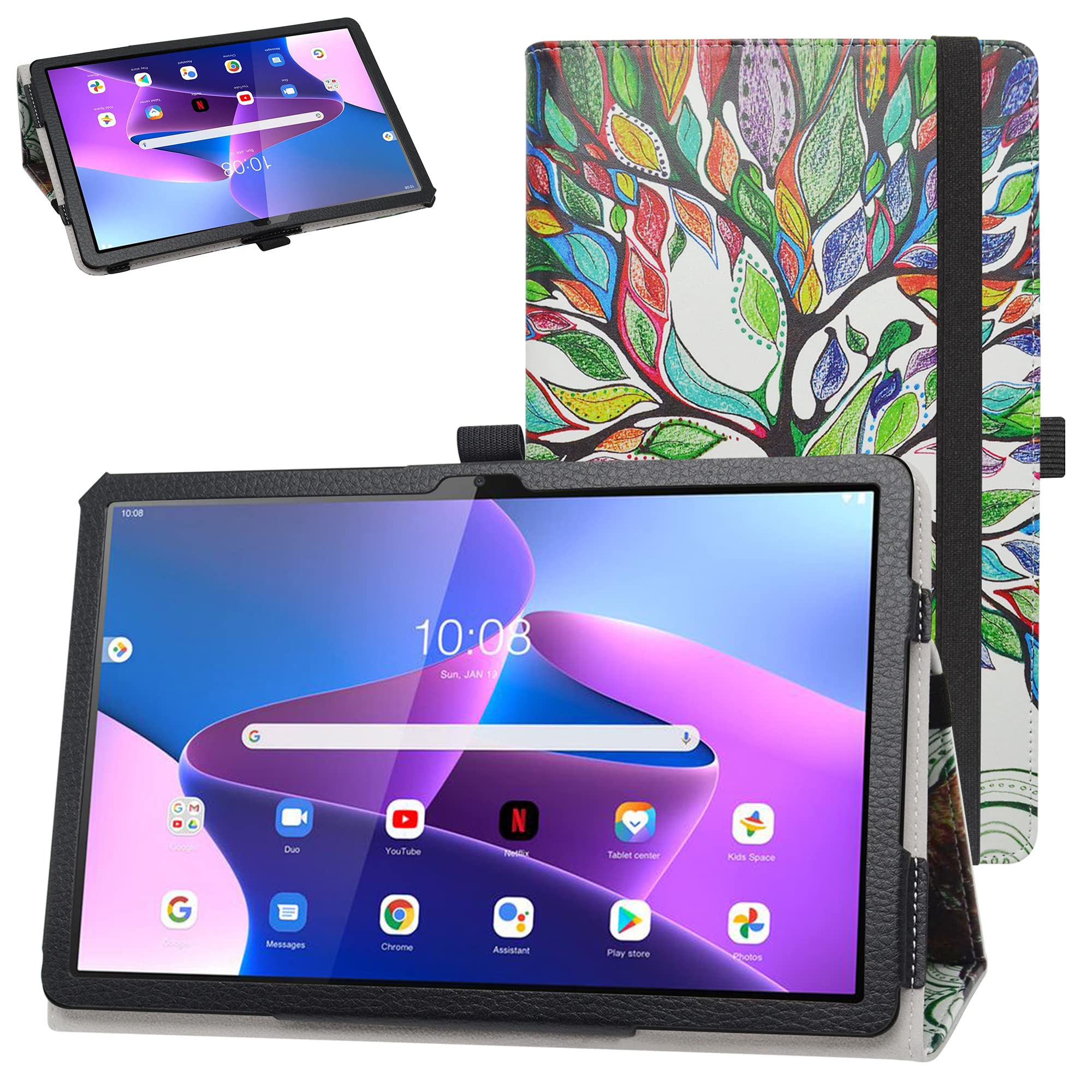 Bige for Lenovo Tab M10 3rd Gen Case,PU Leather Folio 2-Folding